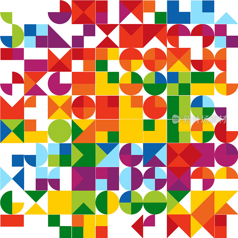 彩虹颜色抽象几何形状图案Vol2 414